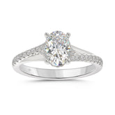 14K WHITE GOLD 1 1/2CT ROUND/OVAL DIAMOND LADIES RING